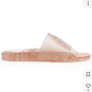 Women's Coach Ulyssa Jelly Dark Gold Glitter Pool Slide Sandals